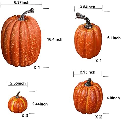 Lvydec Artificial Pumpkins Set 7pcs Harvest Decoration