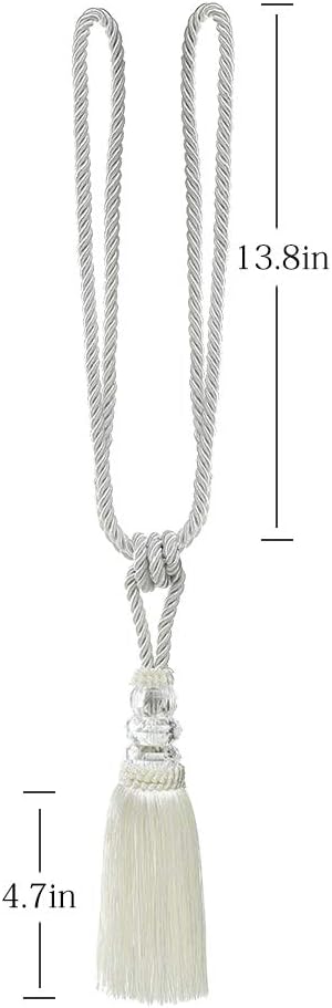 BEL AVENIR 4 Pack Crystal Curtain Tiebacks with Tassels