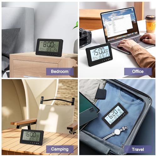 Oqimax Travel Alarm Clock with 5s Backlight and Snooze Function