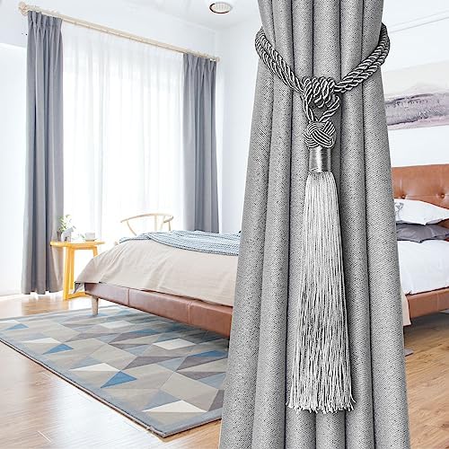 NICEEC 4 Pack Long Tassel Curtain Holdbacks