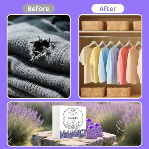 26 Pack Lavender Sachet Bags for Home Wardrobe