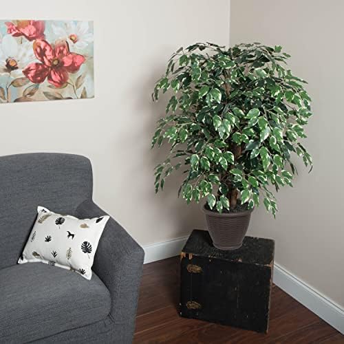 Vickerman 4 Artificial Variegated Ficus Bush with Container