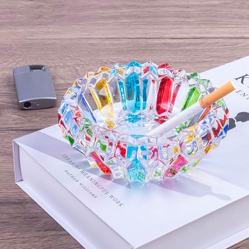 Yblenic Large Glass Cigarette Ashtray for Home and Office Use
