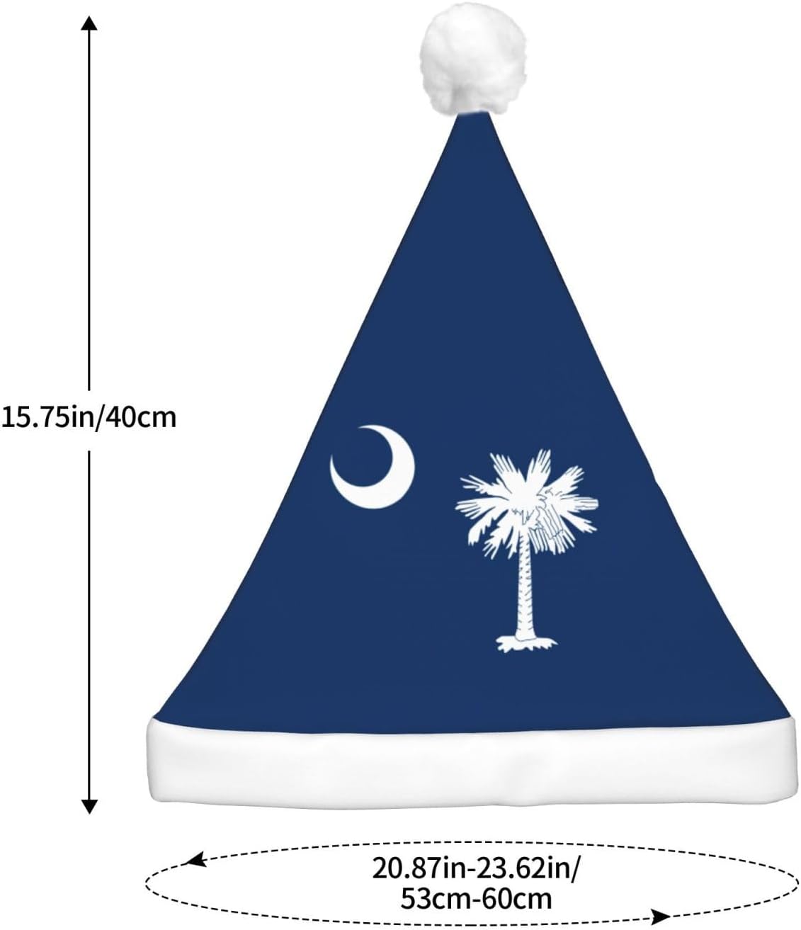 South Carolina Flag Christmas Hat with LED Lights