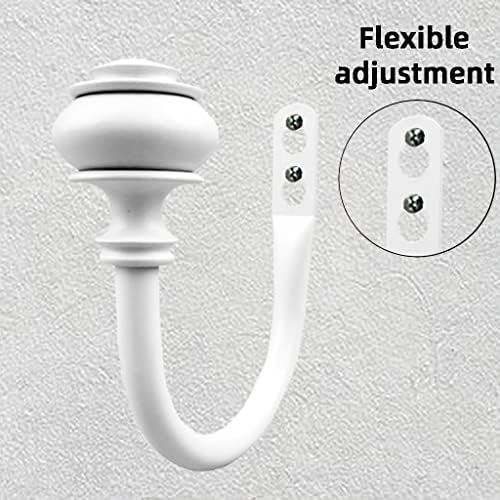 4Pcs Curtain Holdbacks - White Wall Mounted Drapery Tiebacks with Screws