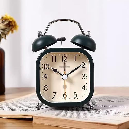 GRFIT Vintage Square Double Bell Alarm Clock