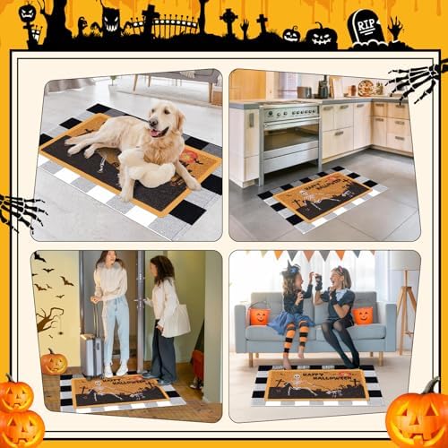 Frakron 2Pcs Halloween Door Mat Combo Set