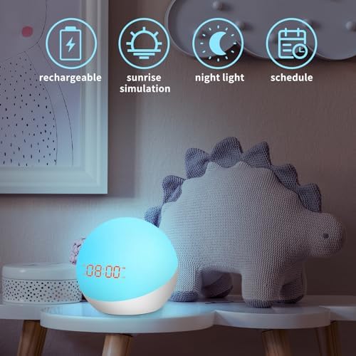 Homidy Alarm Clock for Kids with Night Light and Sound