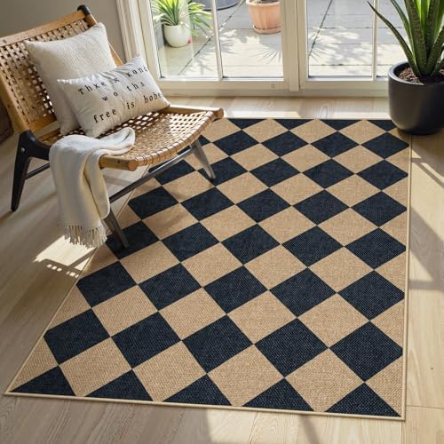 Lahome Checkered Jute 3x5 Outdoor Rug