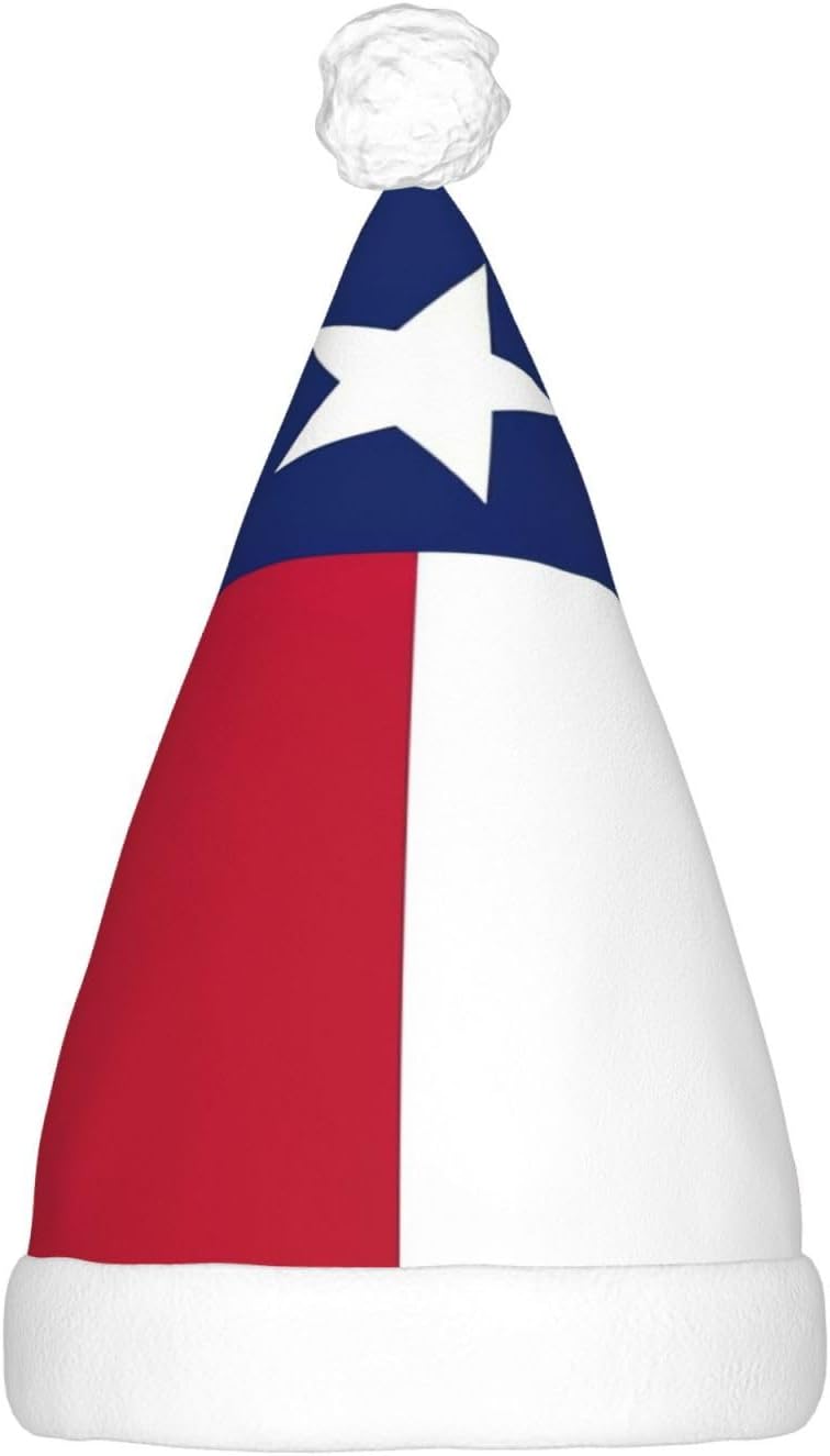Texas State Flag Christmas Hat with LED Lights