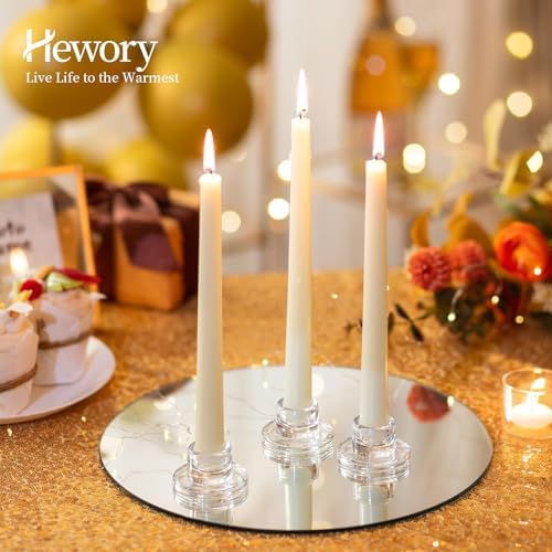 Hewory 20PCS Clear Taper Candle Holders Set