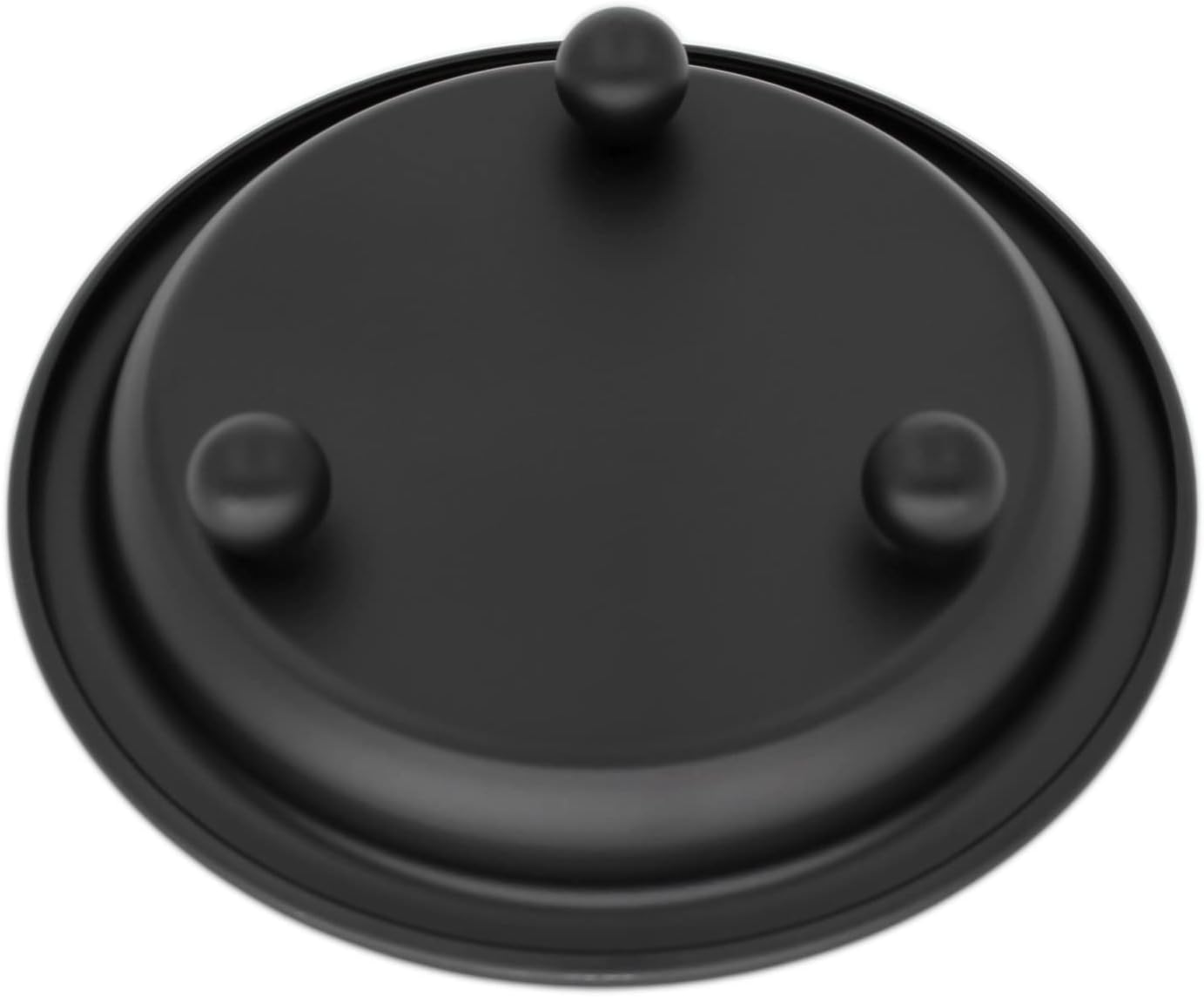 Matte Black Iron Candle Plates Set of 2