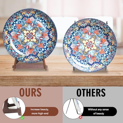 13 Inch Wooden Plate Display Stand Frame Holder