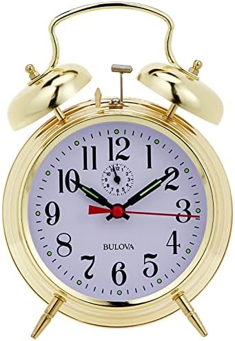 Bulova B8124 Bellman Alarm Clock in Gold