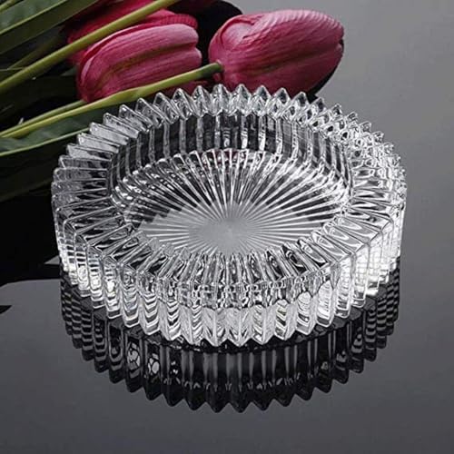 Artistic Glass Ashtray 6 Inch Round Decorative Collectible