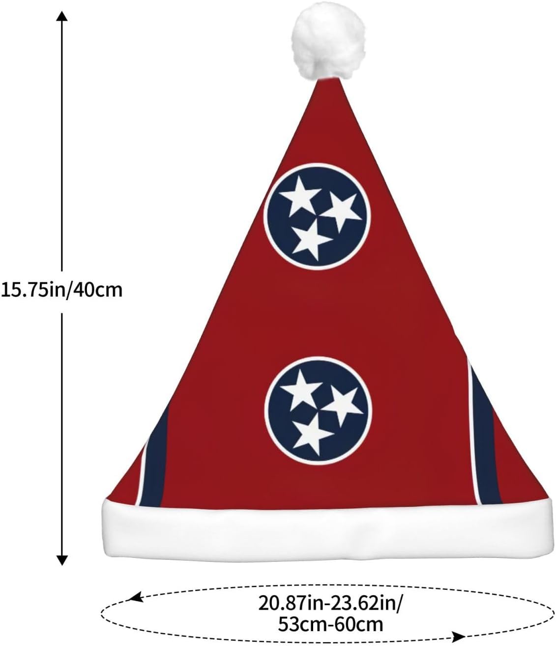 Tennessee State Flag Print Christmas Hat with LED