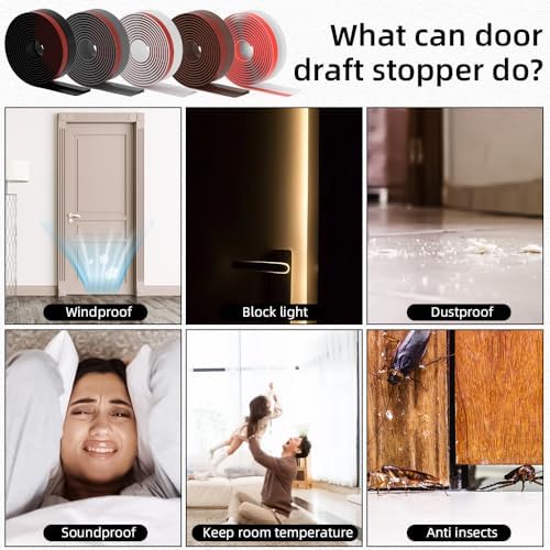 Ormein Door Draft Stopper 78inch Black