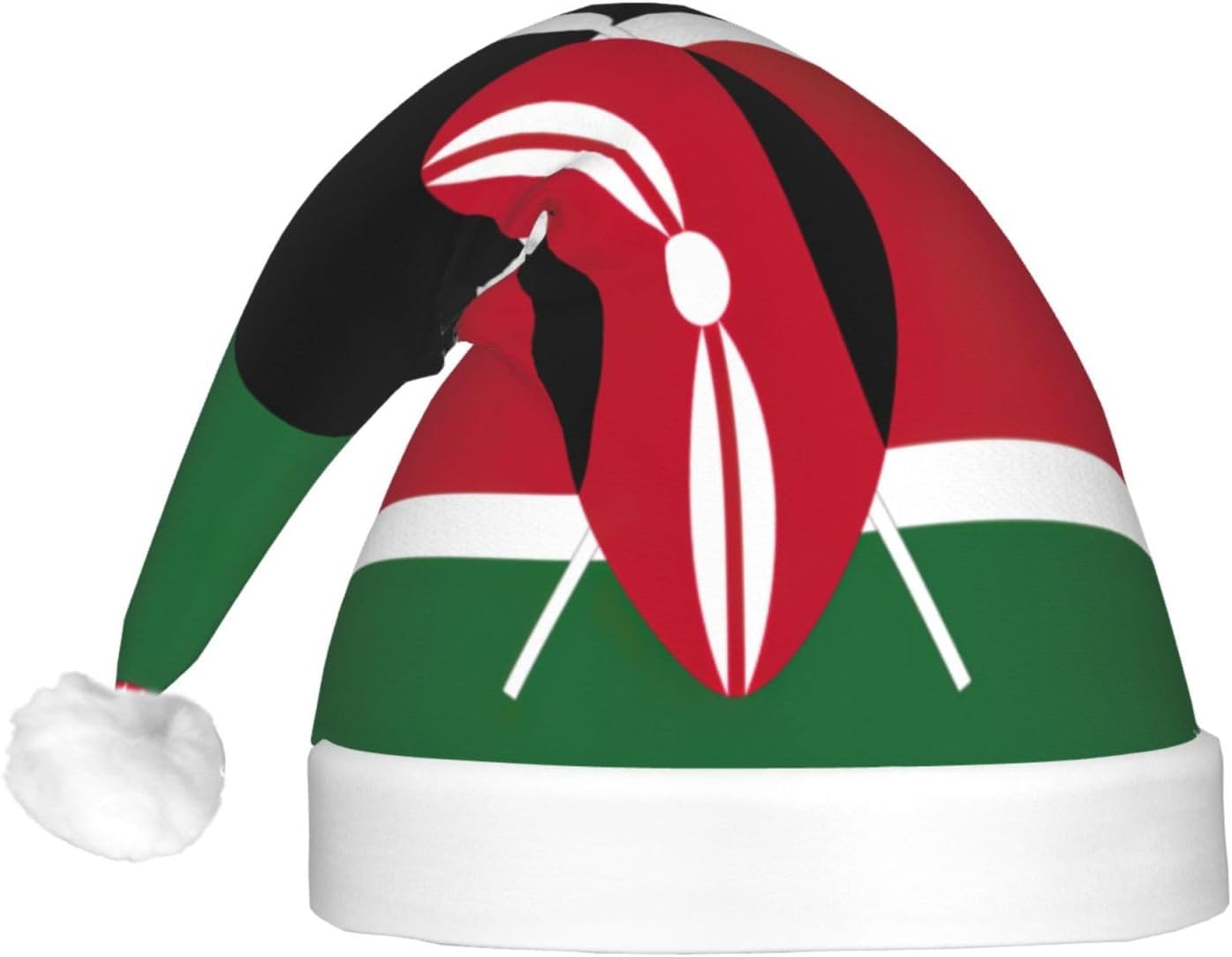 Kenya Flag Christmas Hat with LED Lights