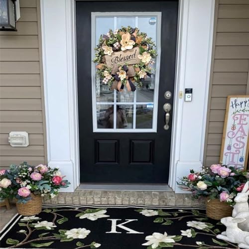 White Magnolia Wreath Front Door Decor
