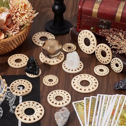 15Pcs Crystal Ball Display Stand Wooden Pedestals