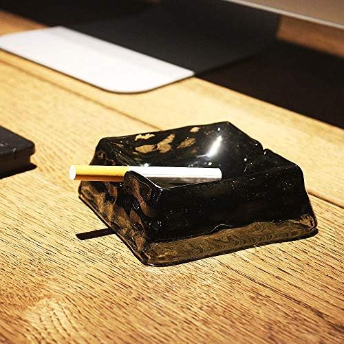 Dark Grey Glass Ashtray for Cigarettes