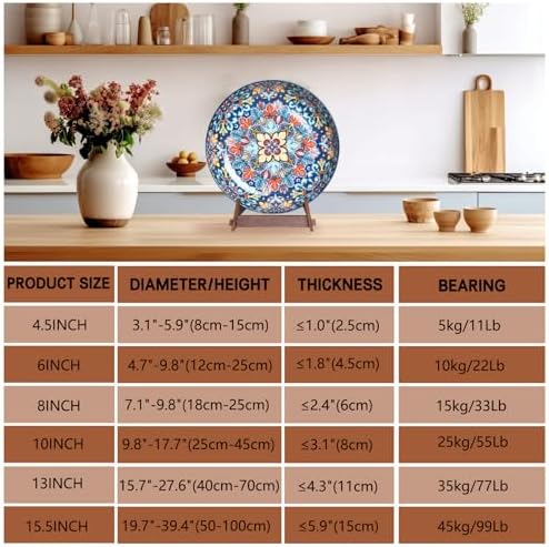 13 Inch Wooden Plate Display Stand Frame Holder
