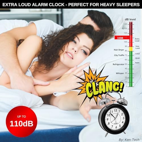 Ken-Tech Atomic Retro Twin Bell Alarm Clock