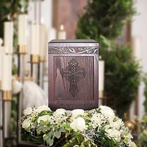 Wooden Cross Cremation Urn 222 Cubic Inches