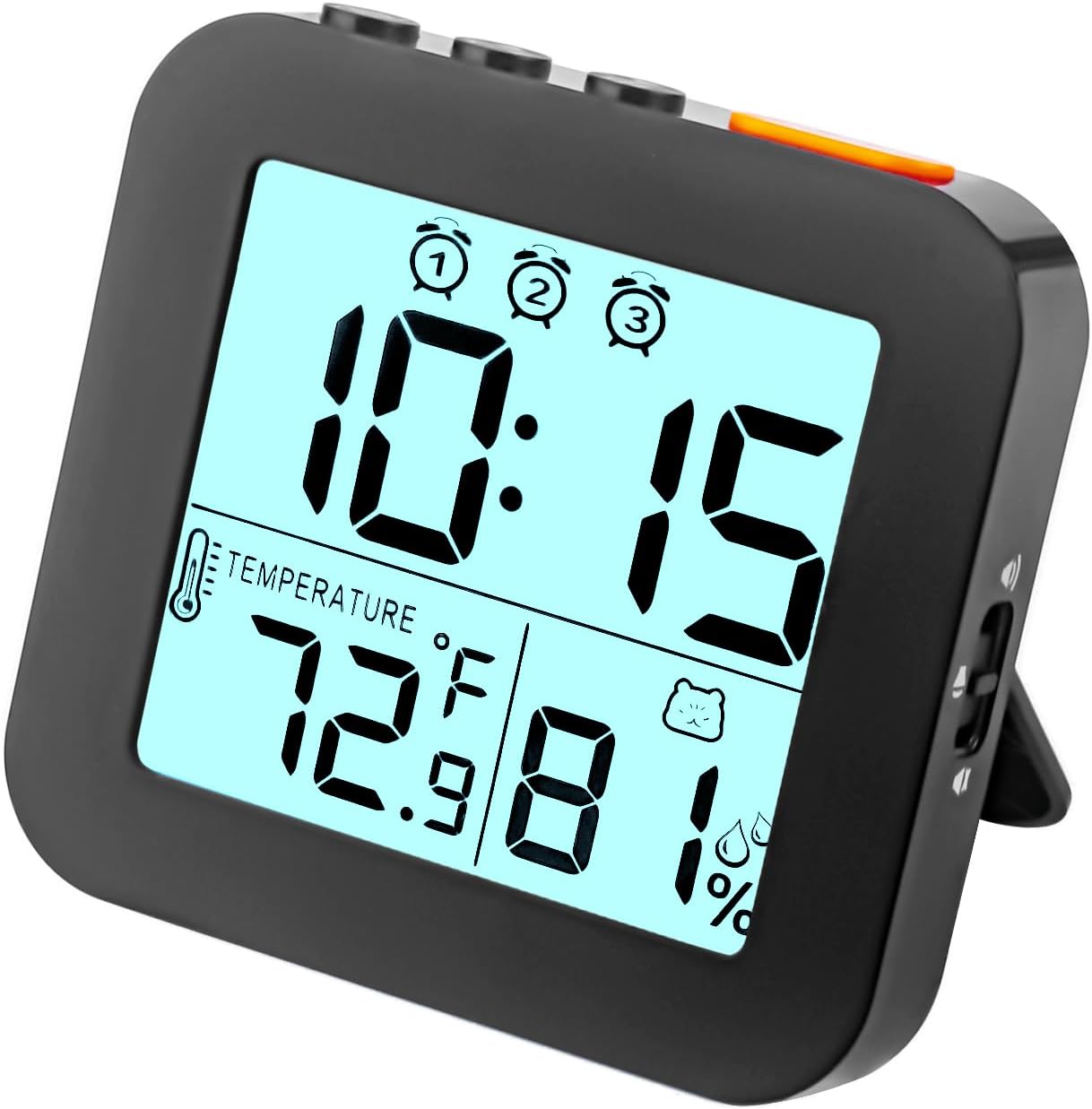 Linoutx Digital Alarm Clock with 3 Bells and Temperature Display