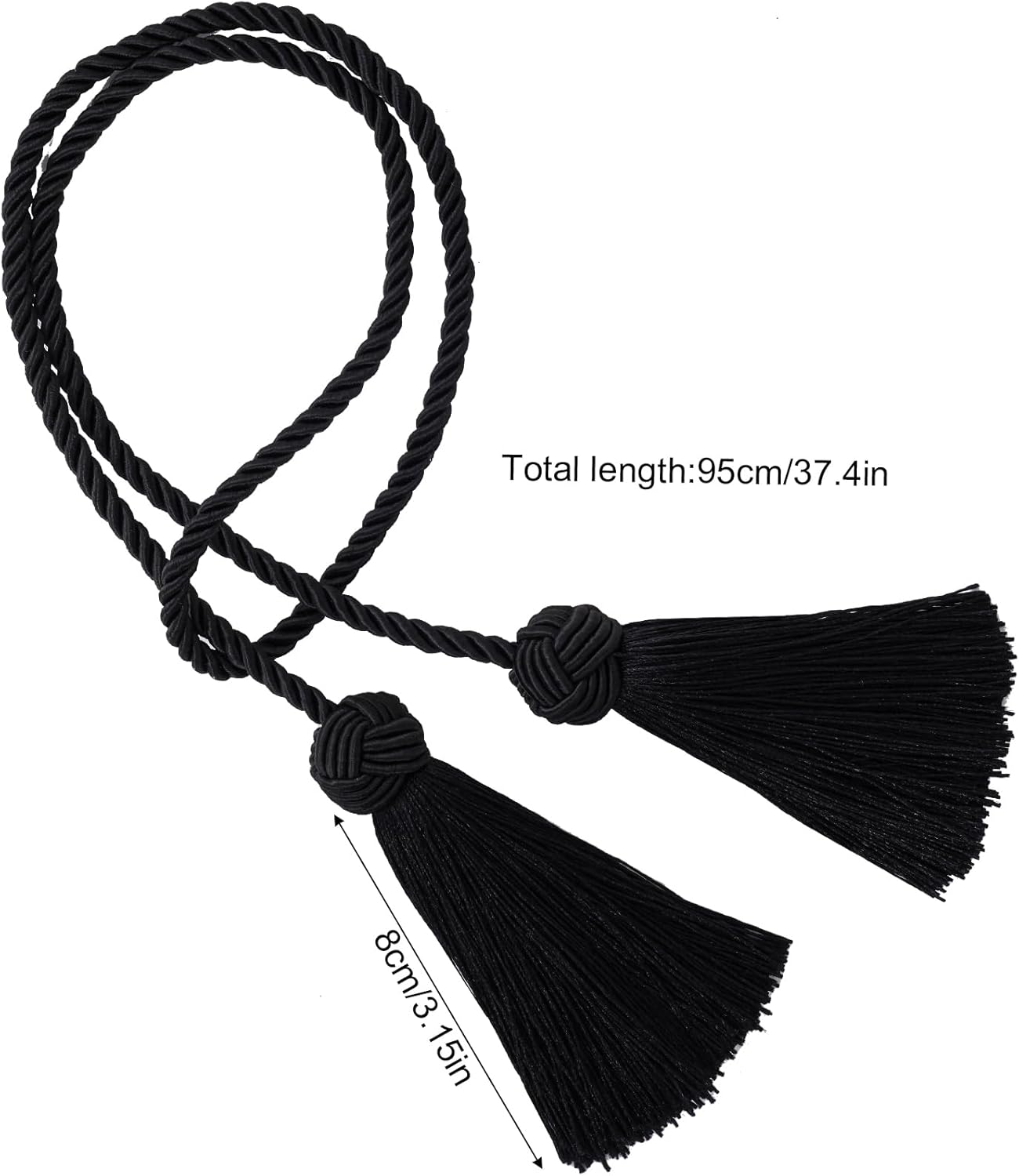 4 Pack Black Curtain Tiebacks With Tassels