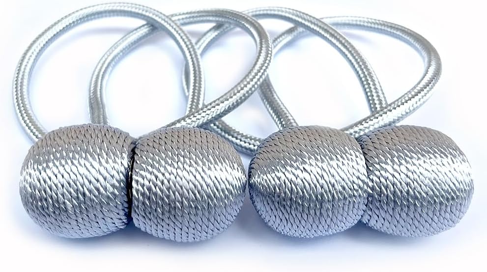 Winsharp Magnetic Curtain Tiebacks 4 Pcs Gray