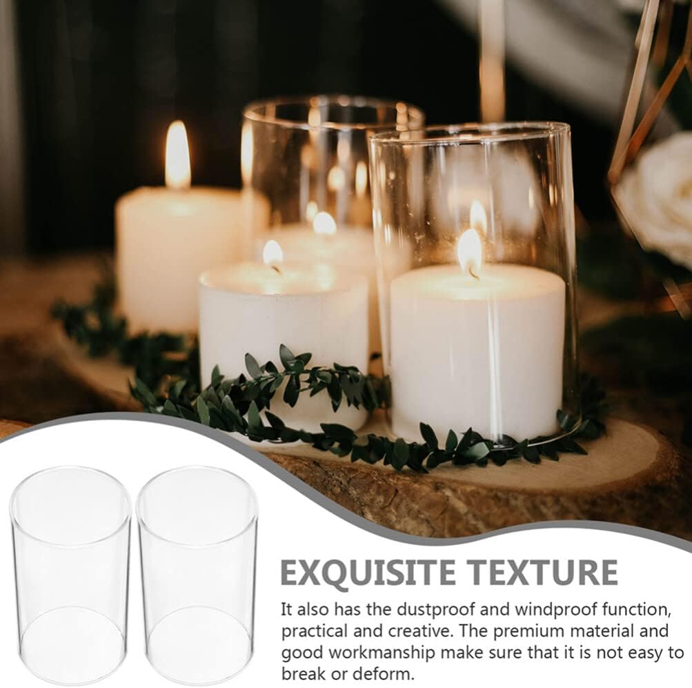 Uonlytech 2Pcs Glass Hurricane Candle Holder Sleeves