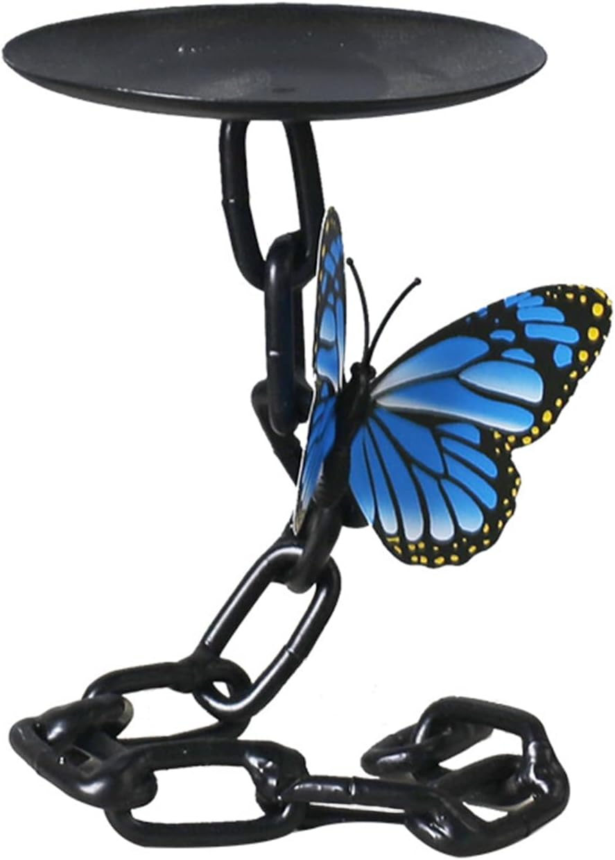 DANELYNN Black Candle Holder with Butterfly Design