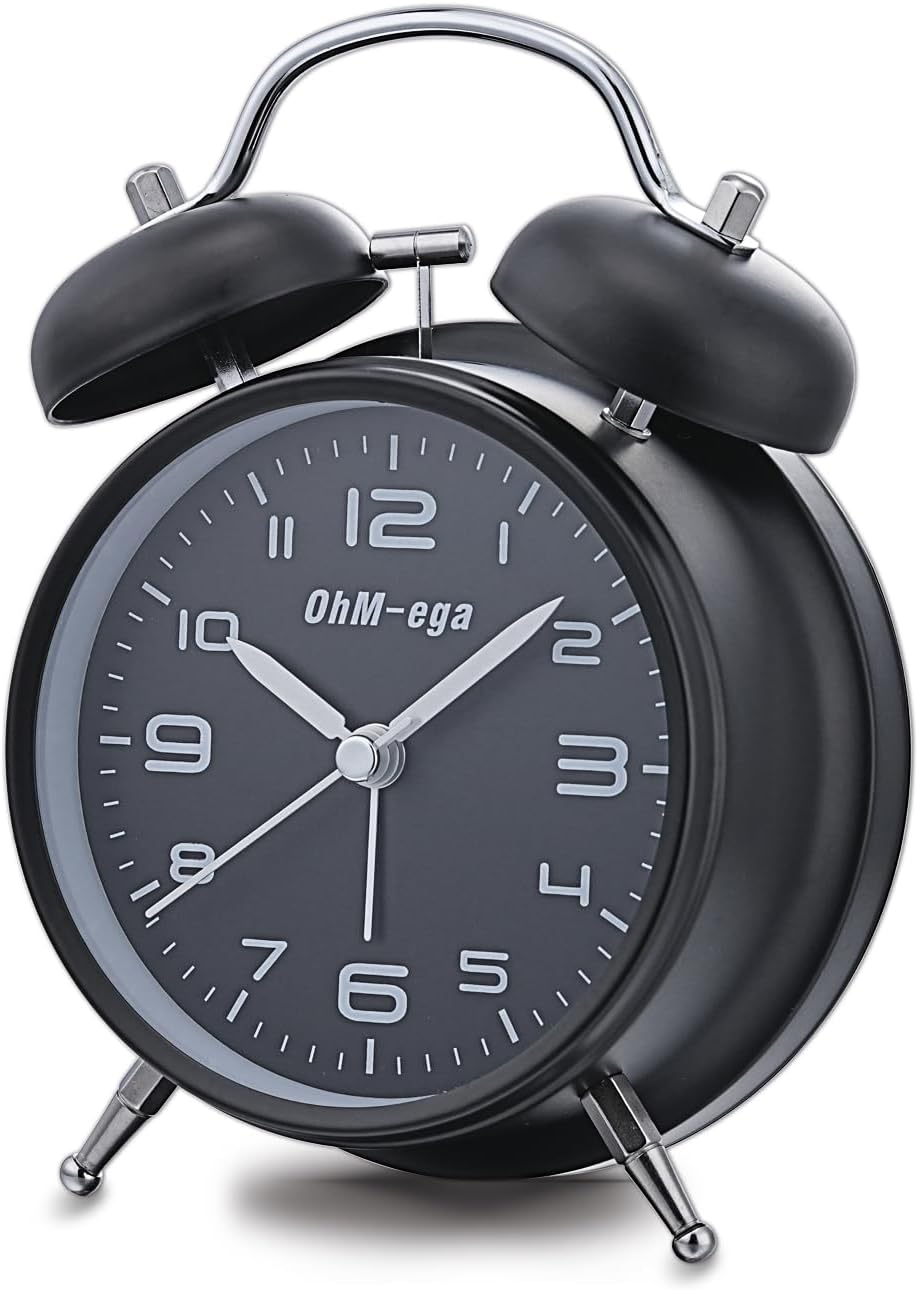 OhM-ega Twin Bell Alarm Clock for Heavy Sleepers
