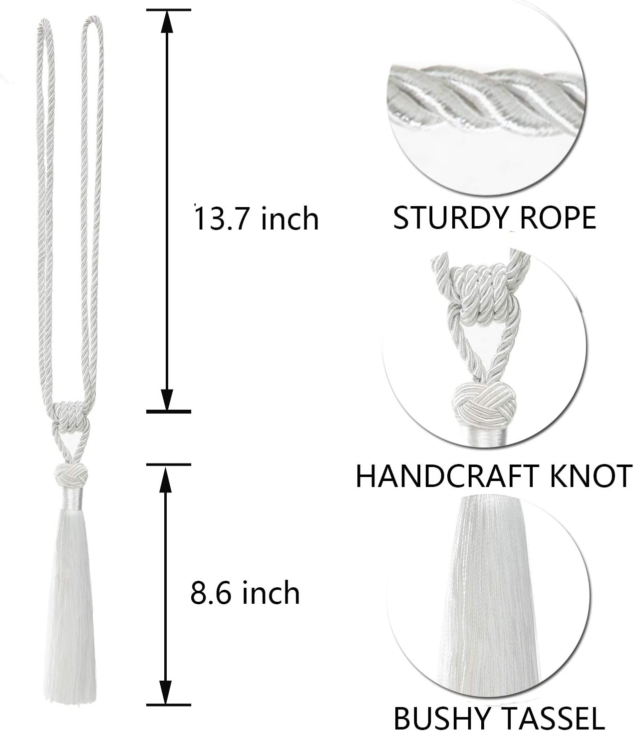 BEL AVENIR Curtain Holdbacks with Tassels 2 Pack