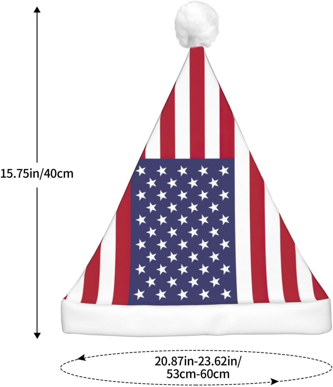 American Flag Christmas Hat with LED Lights