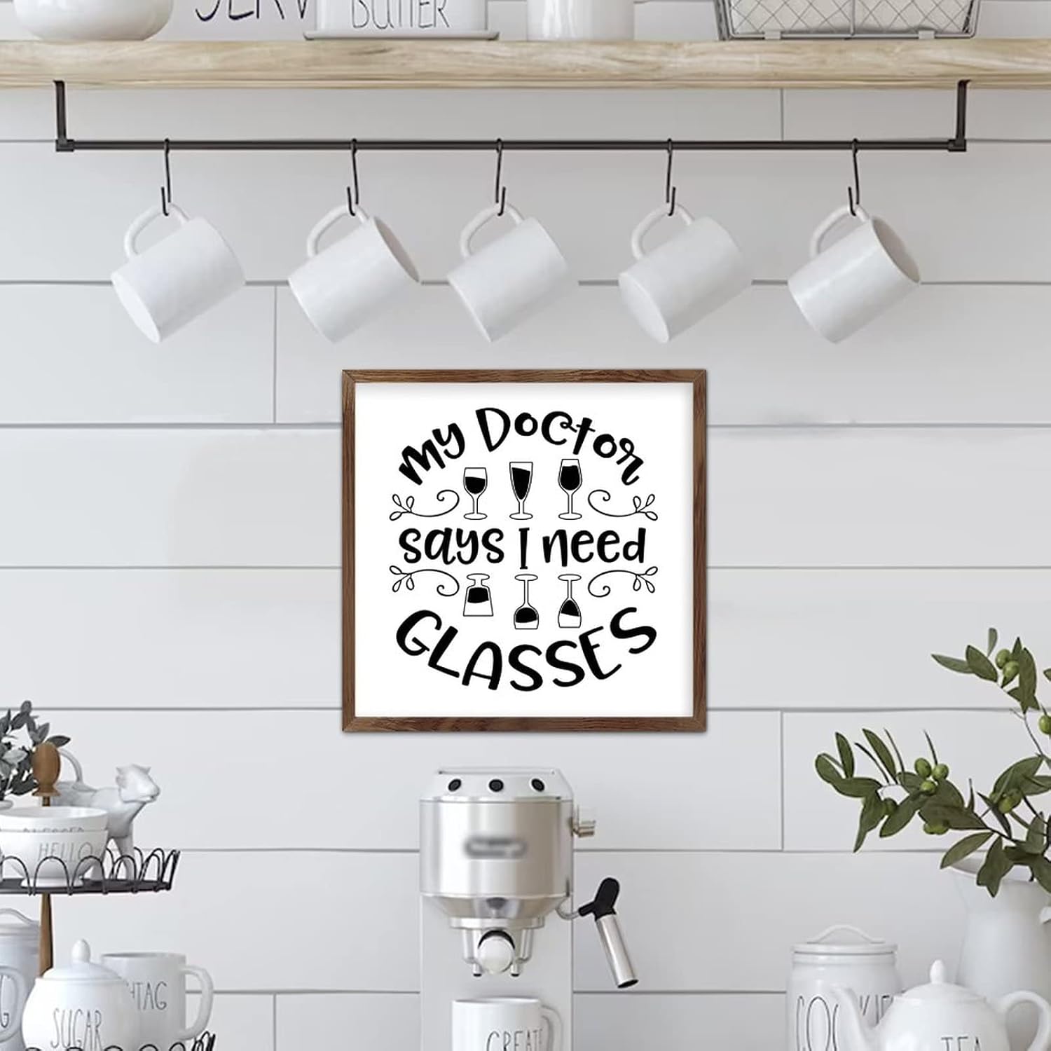 Ditooms Framed Wood Sign Plaque 7x7 Inch 1