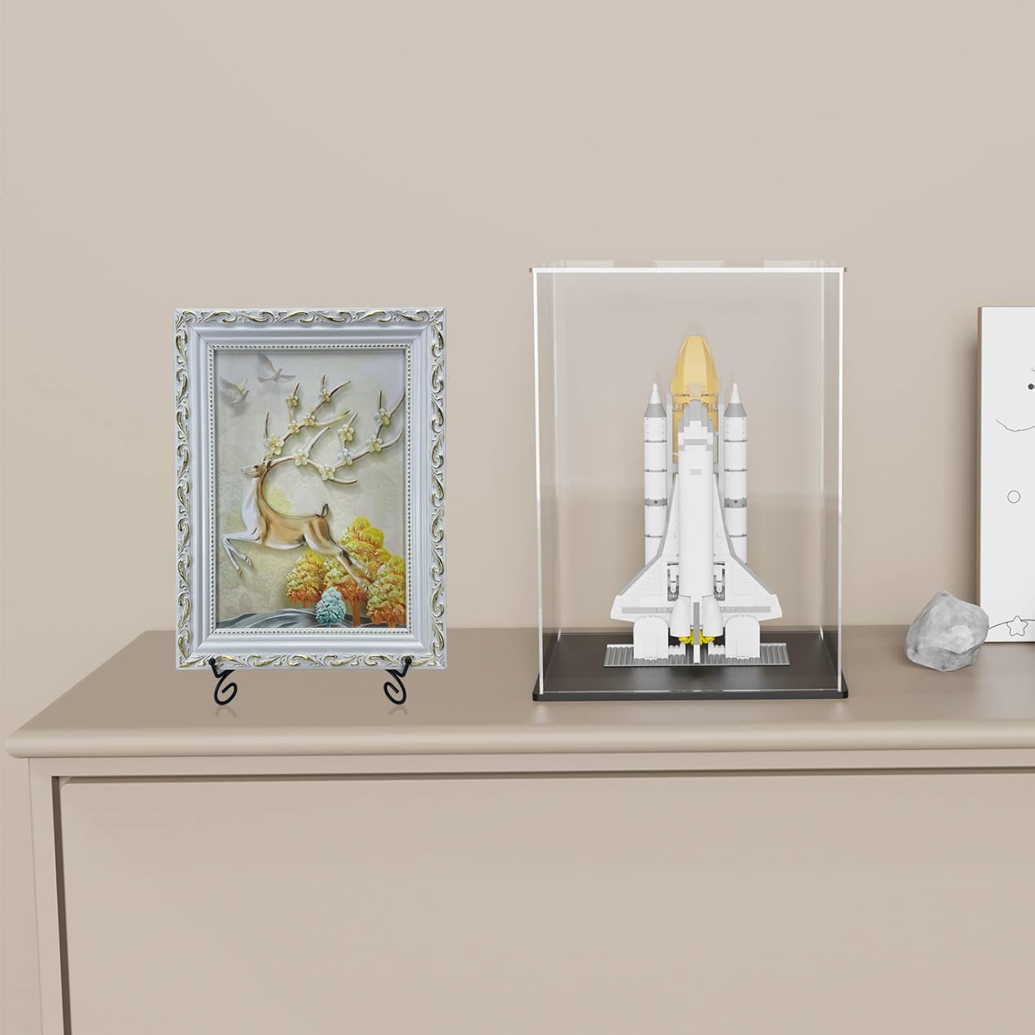 SVENJBB Black Metal Plate Stand 12 Inch Display Holder
