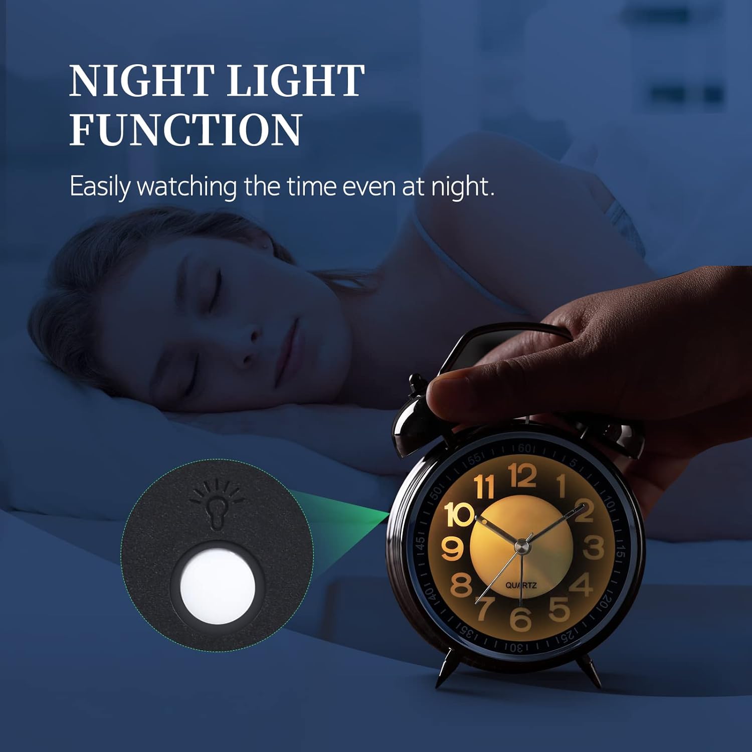 Super Loud Alarm Clock with Backlight and Silent Mode