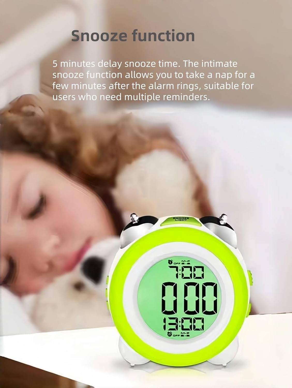 Super Loud Alarm Clock with Retro Design and Backlight Display