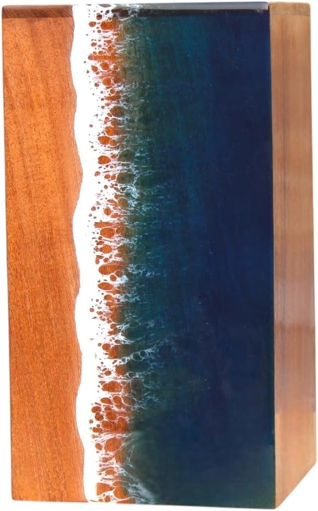 Ocean Wooden Resin Urn for Adult Male