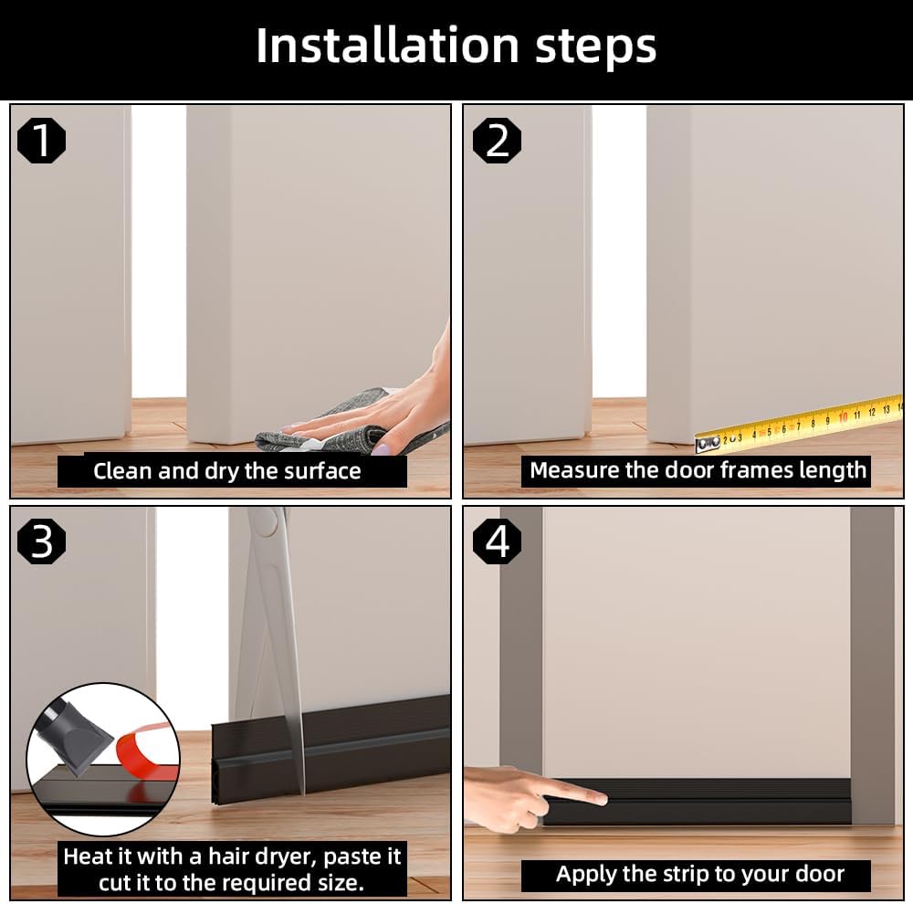 Ormein Door Draft Stopper 78inch Black