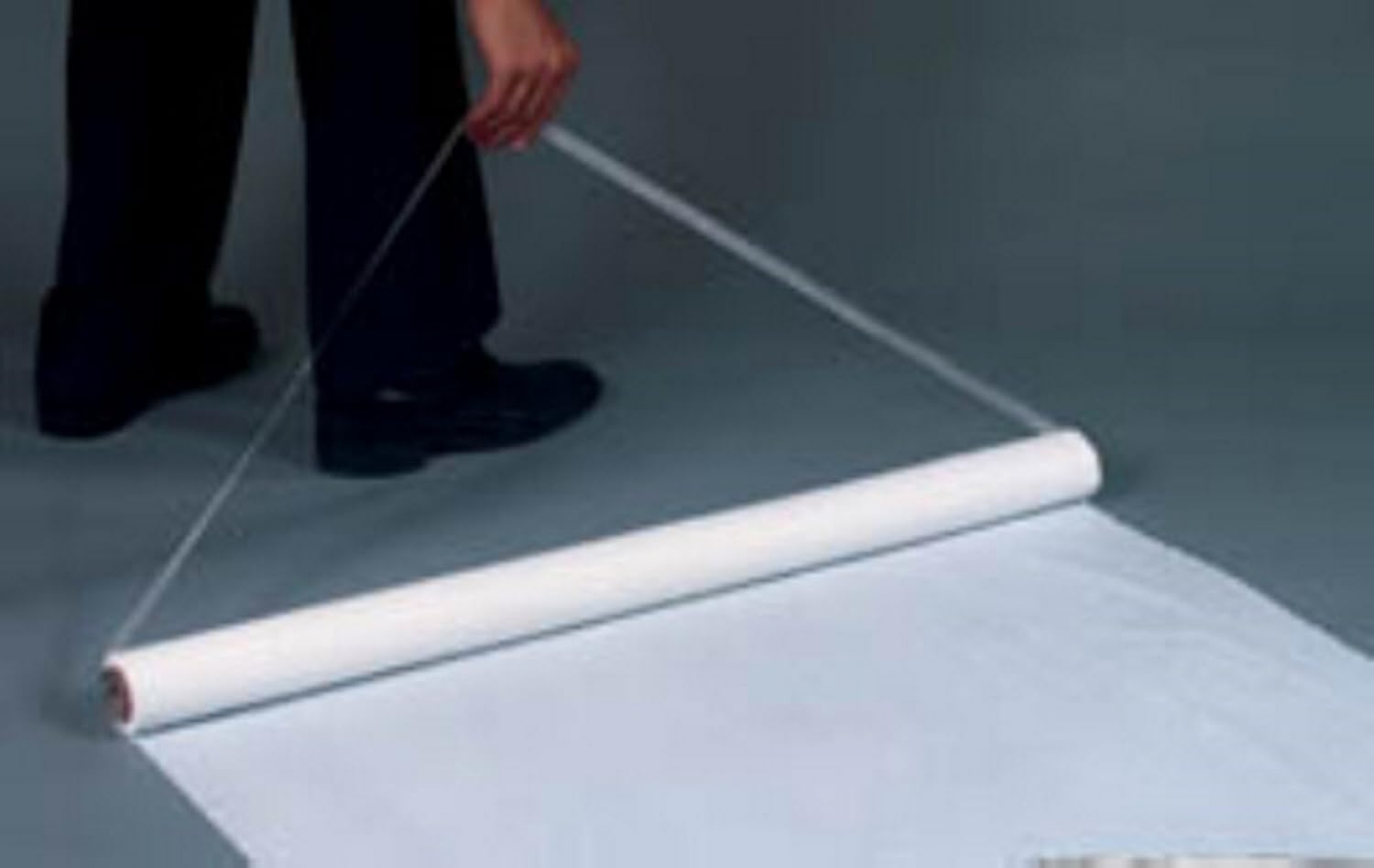 White Plastic Aisle Runner 36in x 50ft with Pull Cord