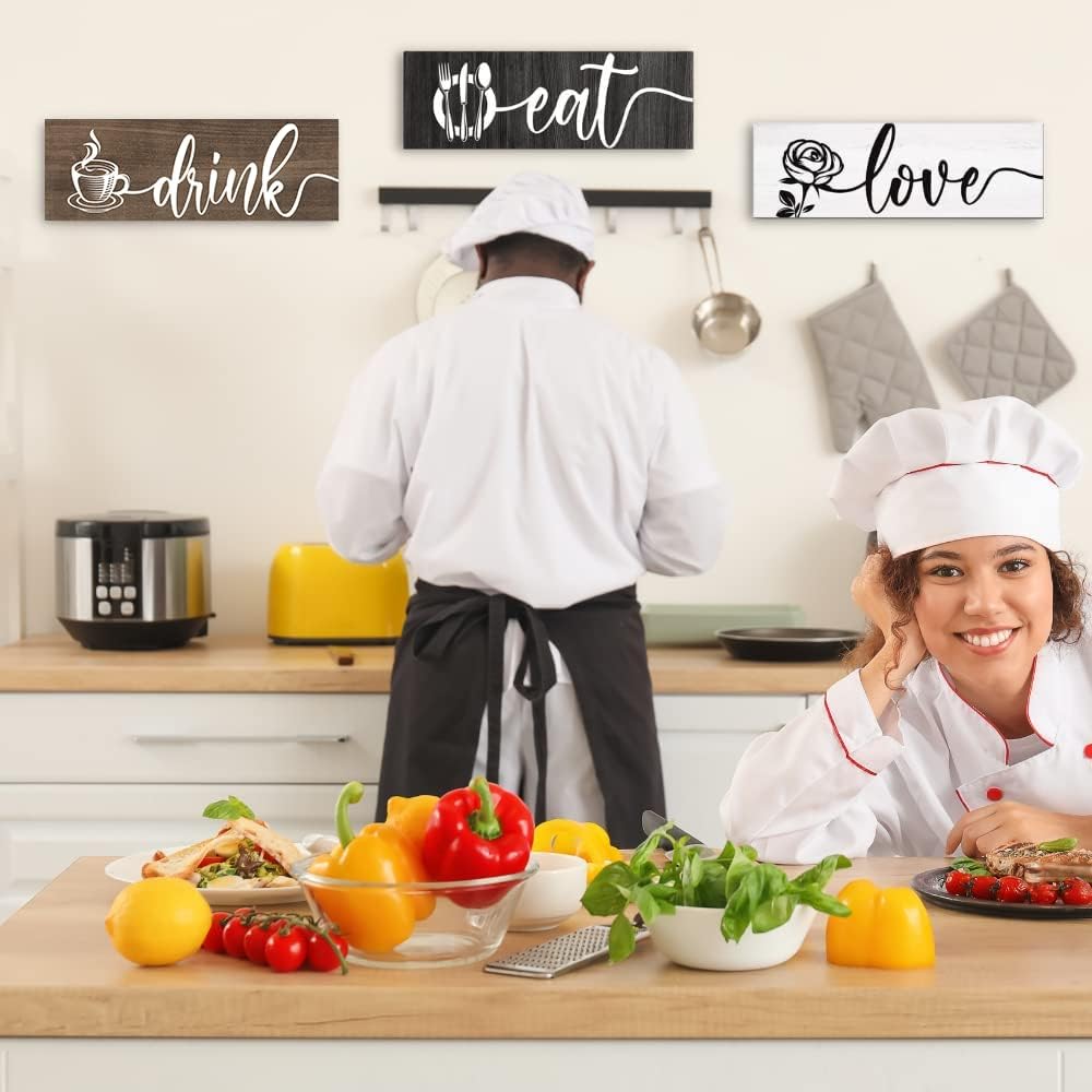 Creoate Kitchen Wall Decor Signs 3 Piece Set