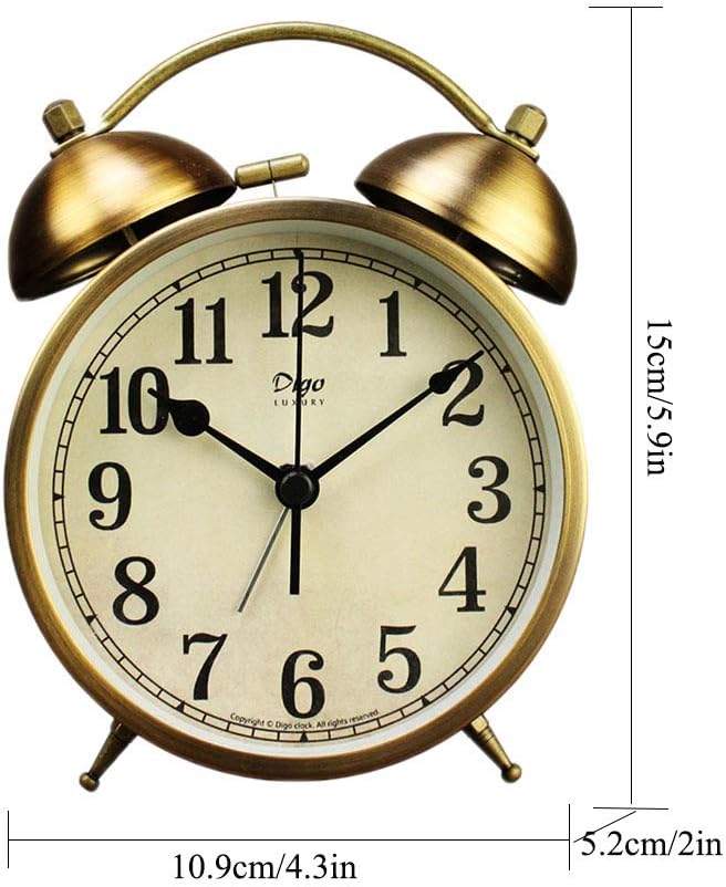 Maxspace Metal Golden Table Clock with Alarm