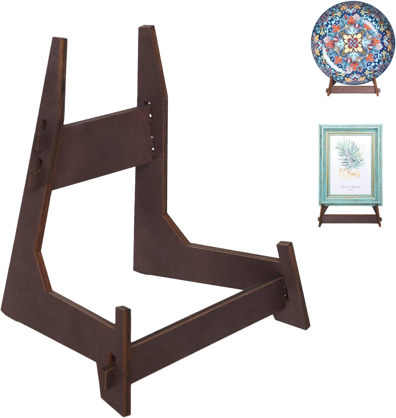 13 Inch Wooden Plate Display Stand Frame Holder