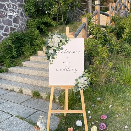 Artificial Wedding Arch Flowers Set of 2 White