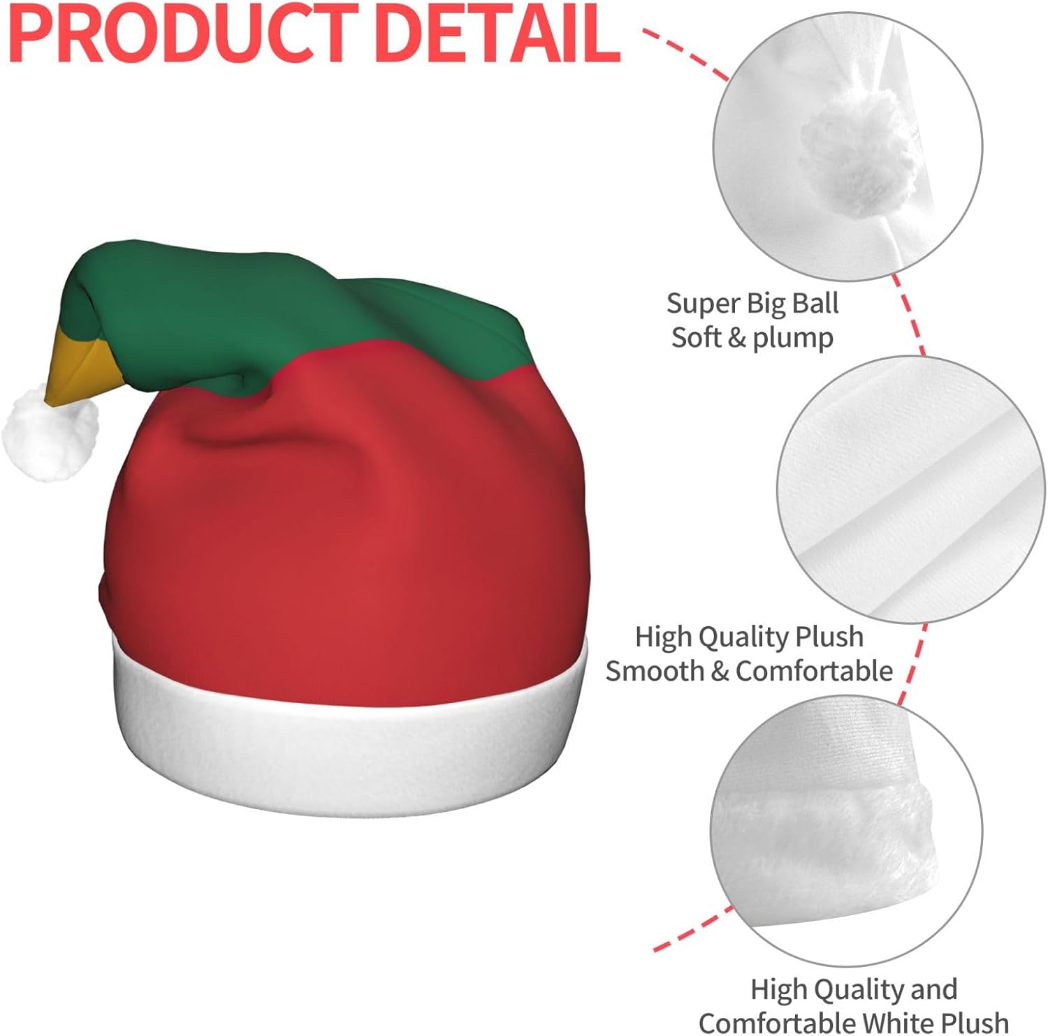 Lithuania Flag Print Santa Hat with LED Lights