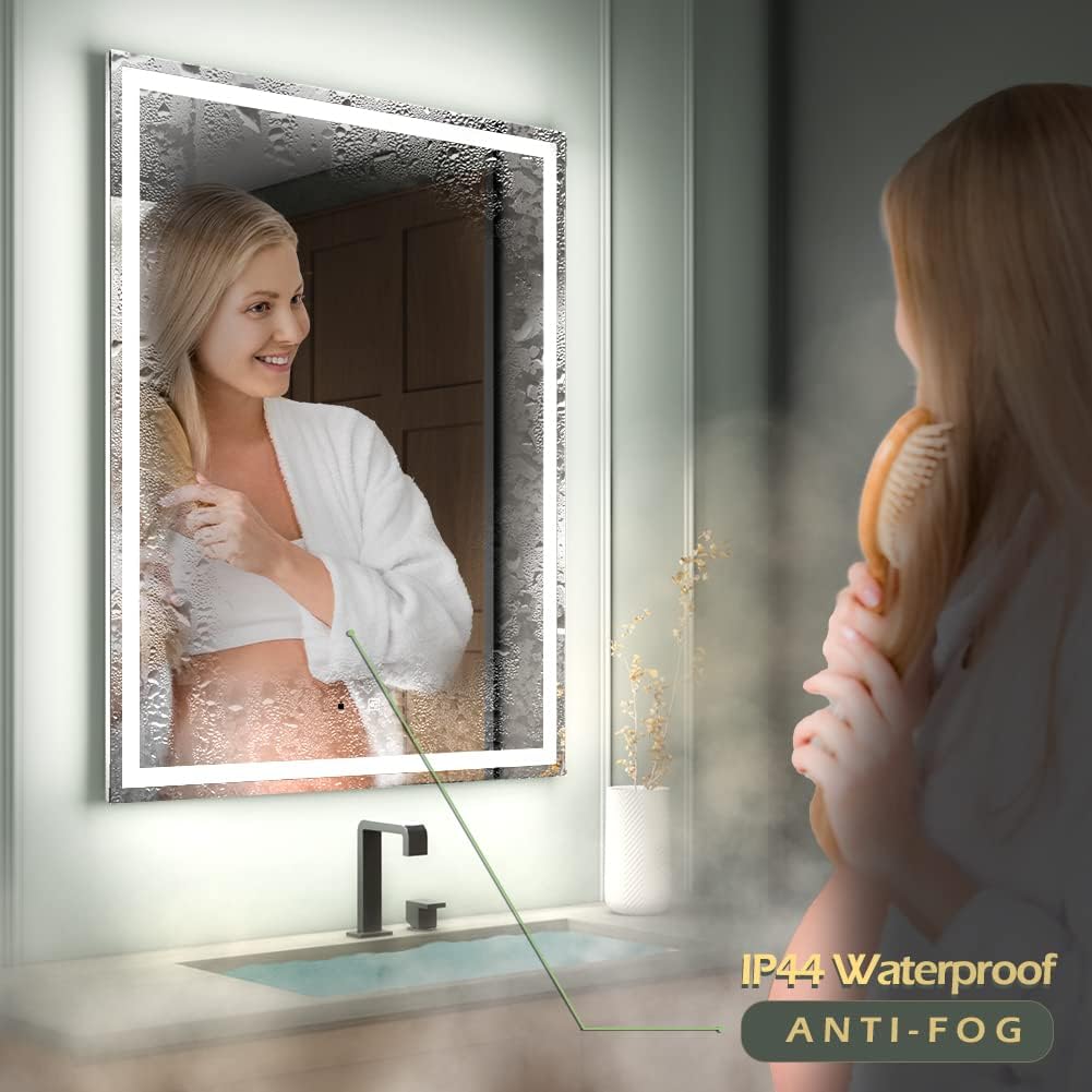 GP GANPE 32x40 Inch Smart LED Bathroom Mirror with Bluetooth