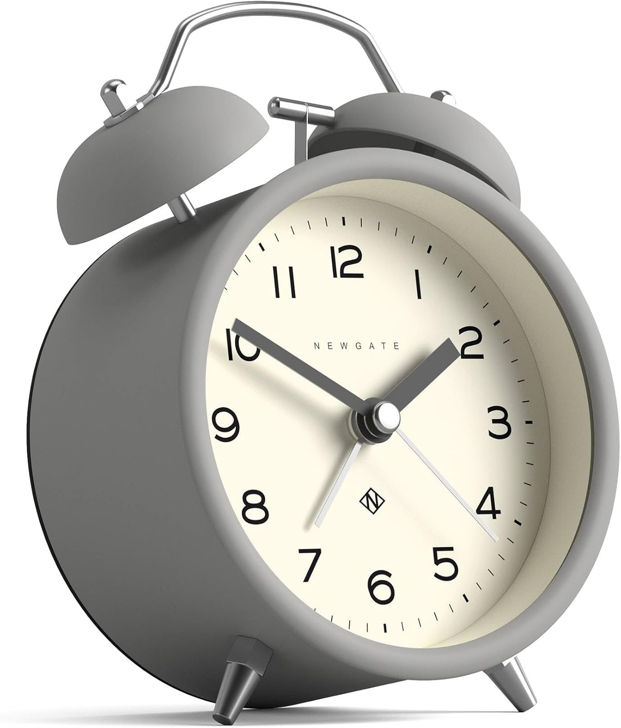 NEWGATE Charlie Bell Echo Alarm Clock Modern Retro Design Grey